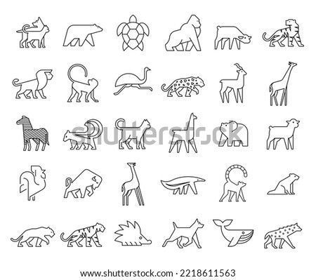 Animals logos collection. Animal logo set. Isolated on White background	