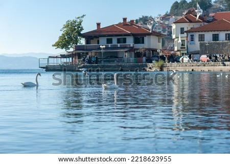 Peaceful Ohrid Lake during the winter days