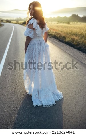 Beautiful woman. Bride portrait. Young beautiful bride in nature. High quality photo