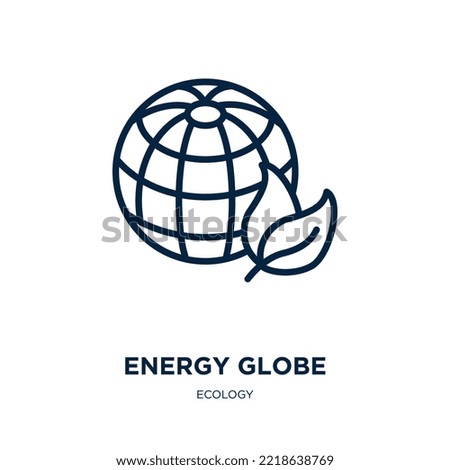energy globe icon from ecology collection. Thin linear energy globe, energy, globe outline icon isolated on white background. Line vector energy globe sign, symbol for web and mobile