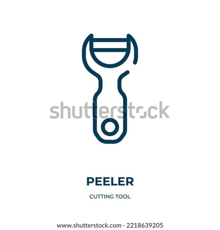 Peeler icon. Linear vector illustration from cutting tool collection. Outline peeler icon vector. Thin line symbol for use on web and mobile apps, logo, print media.