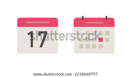 Calendar icon of month and day date schedule agenda flat modern graphic illustration isolated on white background clip art