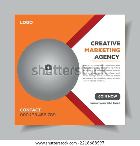 Digital marketing social media post banner. business marketing post banner. digital marketing agency banner design template square vector illustration.