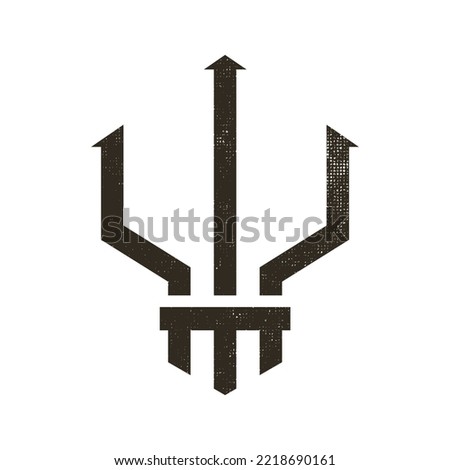 minimalistic black geometric sign of Poseidon trident