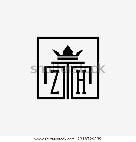 Initial ZH Law Firm logo and icon design template stock vector
