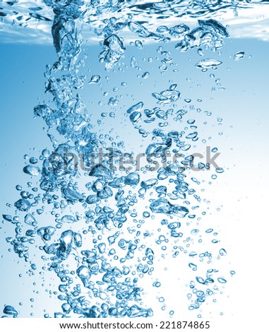 High resolution Beautiful wave and bubbles of pure drinking water in closeup
