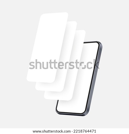 Smartphone Mockup With Blank Wireframing Mobile Web Pages. Vector illustration
