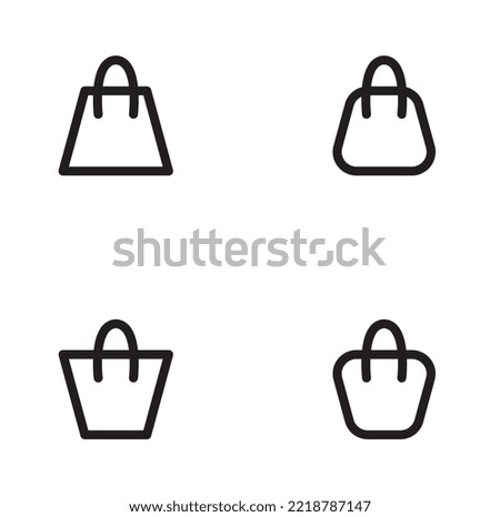 Shop bag or cart icon set. Collection of web icons for online stores in various shapes.
