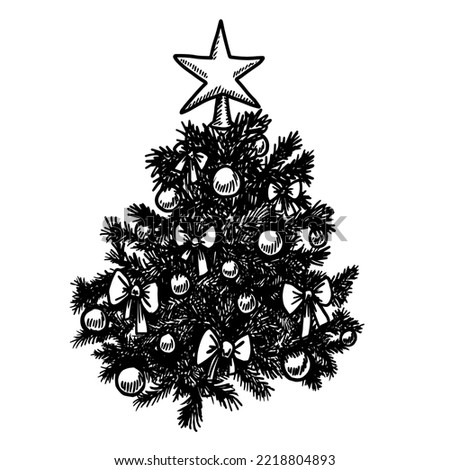 Christmas tree vector illustration on white background