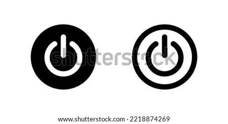 Start button icon. Off button symbol. Black color. Vector isolated sign. Royalty-Free Stock Photo #2218874269