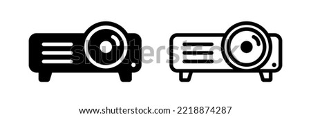 Projector icon. Projector for video, cinema, and presentation. Vector isolated sign. Royalty-Free Stock Photo #2218874287