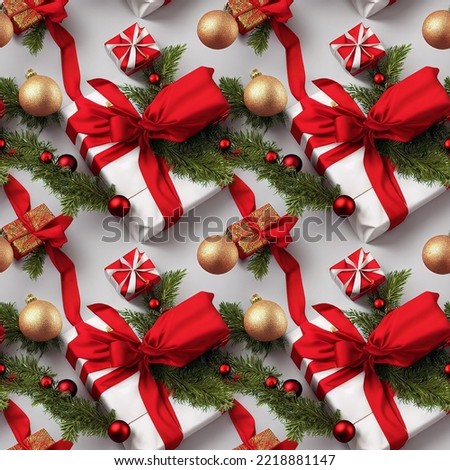 Christmas seamless pattern design. New year package paper