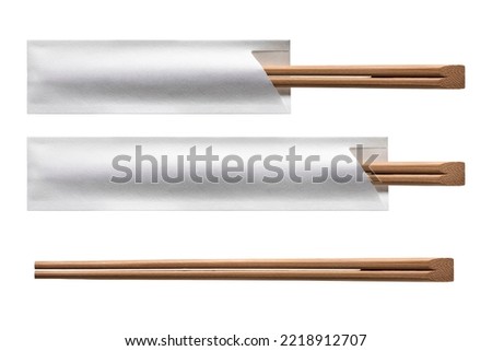 High quality Disposable Chopsticks on Isolated White Background. Royalty-Free Stock Photo #2218912707