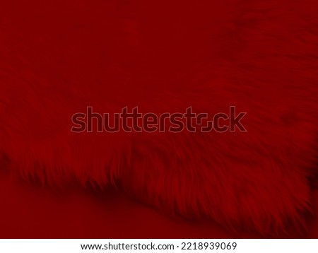 red clean wool texture background. light natural sheep wool. red seamless cotton. texture of fluffy fur for designers. close-up fragment chrismas wool carpet.	