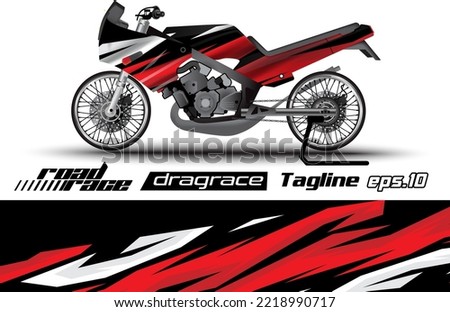 full vector drag racing motorcycle sticker wrapping design eps.10