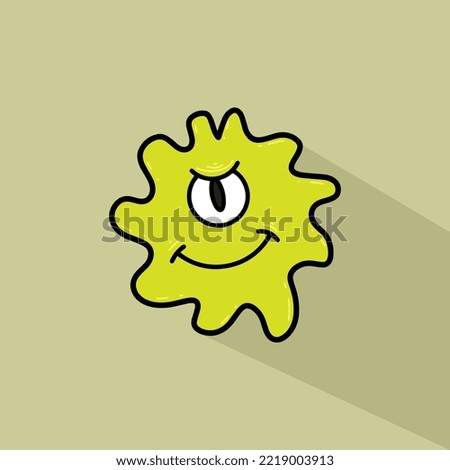 Icon Smile Bacteria with Shadow Vector
