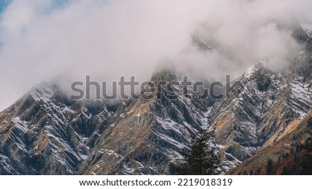Snowy Mountain Close up view