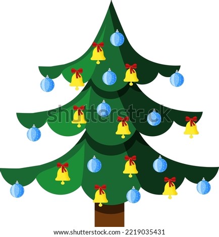 Illustration with Christmas trees. Element for print, postcard and poster. Vector illustration.