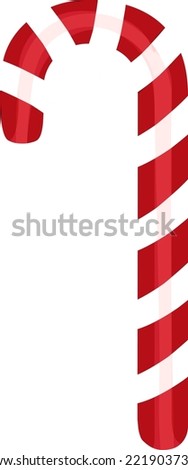 Illustration with candy cane. Element for print, postcard and poster. Vector illustration.