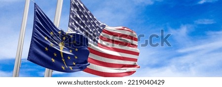 indiana flag .Indiana is a U.S. state in the Midwestern United States. It is the 38th-largest by area and the 17th-most populous of the 50 States. Its capital and largest city is Indianapolis.