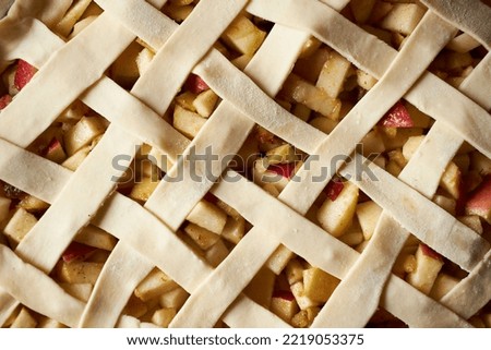 Close-up photo of raw apple pie. the concept of home baking.