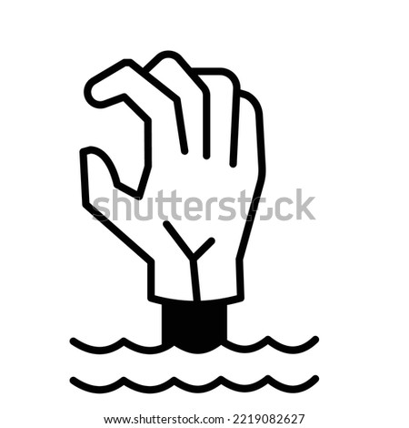 Claw hand Half Glyph Vector Icon which can easily modified

