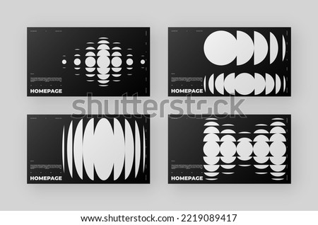 Abstract Homepage Design kit. Modern web page collection. Refraction and Distortion Glass Effect. Minimal vector illustration. Royalty-Free Stock Photo #2219089417