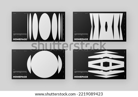 Abstract Homepage Design kit. Modern web page collection. Refraction and Distortion Glass Effect. Minimal vector illustration. Royalty-Free Stock Photo #2219089423