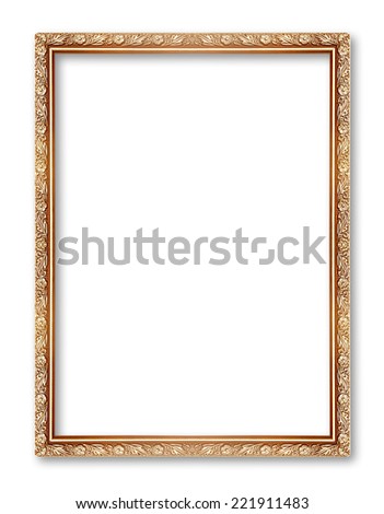 Gold picture frames. Isolated on white background