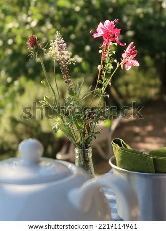 mood picture of flower on breakfast table
