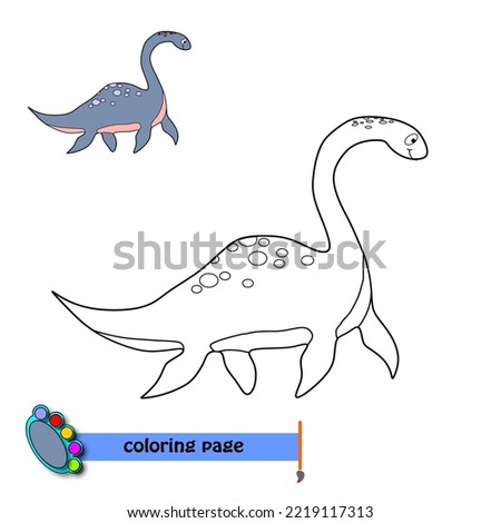 Dinosaur coloring page for kids on white background.