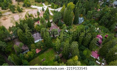 Photo of a country house from a drone