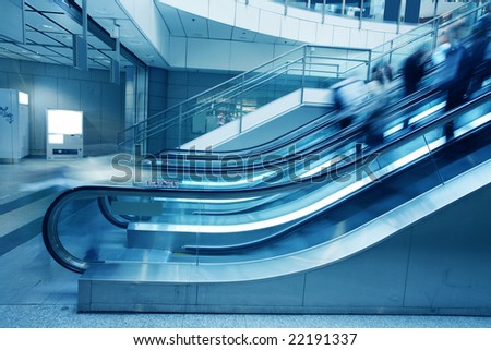  escalator  in big a mall in Hongkong