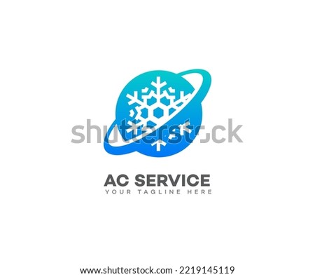 ac service logo And Air Conditioner Repair and Service Logo Vector Icon Illustration