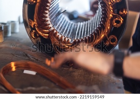 Procedure for replacing the motor windings Royalty-Free Stock Photo #2219159549