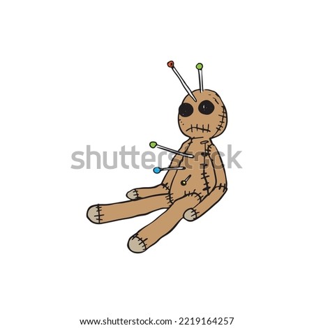 Halloween Scary Voodoo Doll. Suitable vector for design content and illustration in Halloween Event
