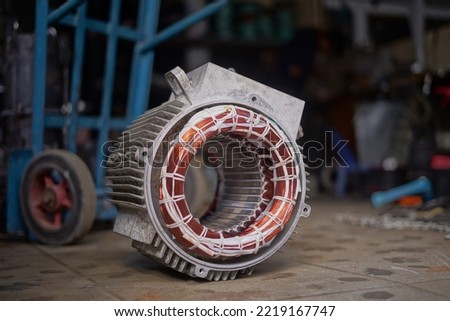 Collection of industrial electric motor repairs Royalty-Free Stock Photo #2219167747