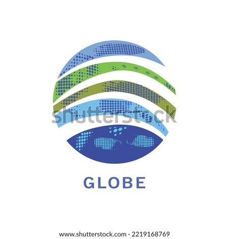 Simple globe logo vector template with white background