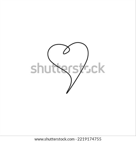 Vector contour heart icon on white background. Element of illustration for graphic design. Clip art for wedding, Valentine's Day.
