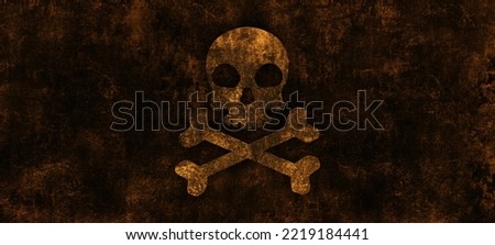 warning signs on wall background