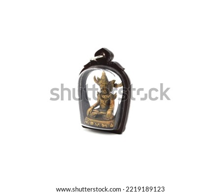 Thai buddha amulets  isolated on white background.