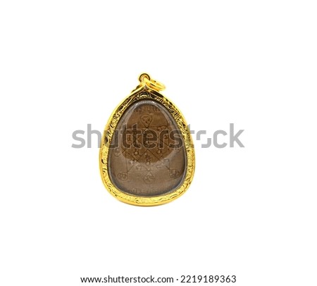 Thai buddha amulets  isolated on white background.