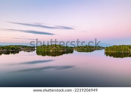 Lake Saimaa on a summer evening. Finland