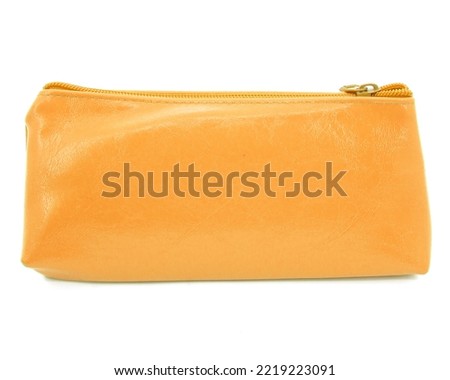 Long pencil pen case container isolated on the white background