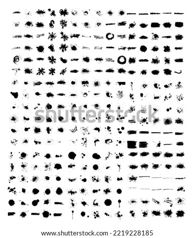 A set of black blots. Vector illustration