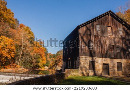 old barn with autumn colors