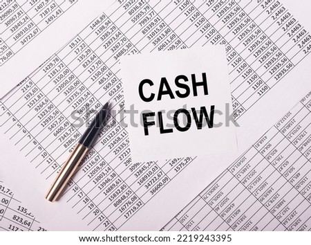 Cash flow concept. Cashflow word text. High quality photo
