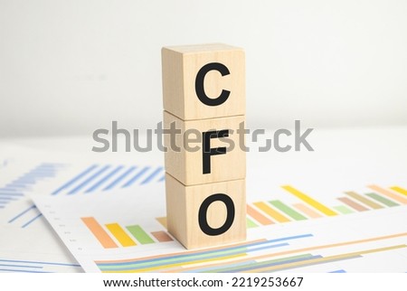 concept word CFO on cubes on a white background.