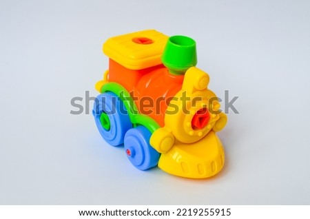 Toy train on a white background