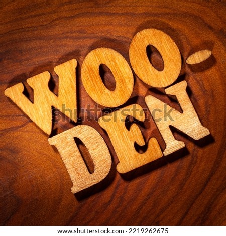 Wooden - Single word by wood letters Royalty-Free Stock Photo #2219262675